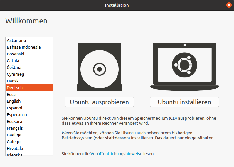Ubuntu ausprobieren